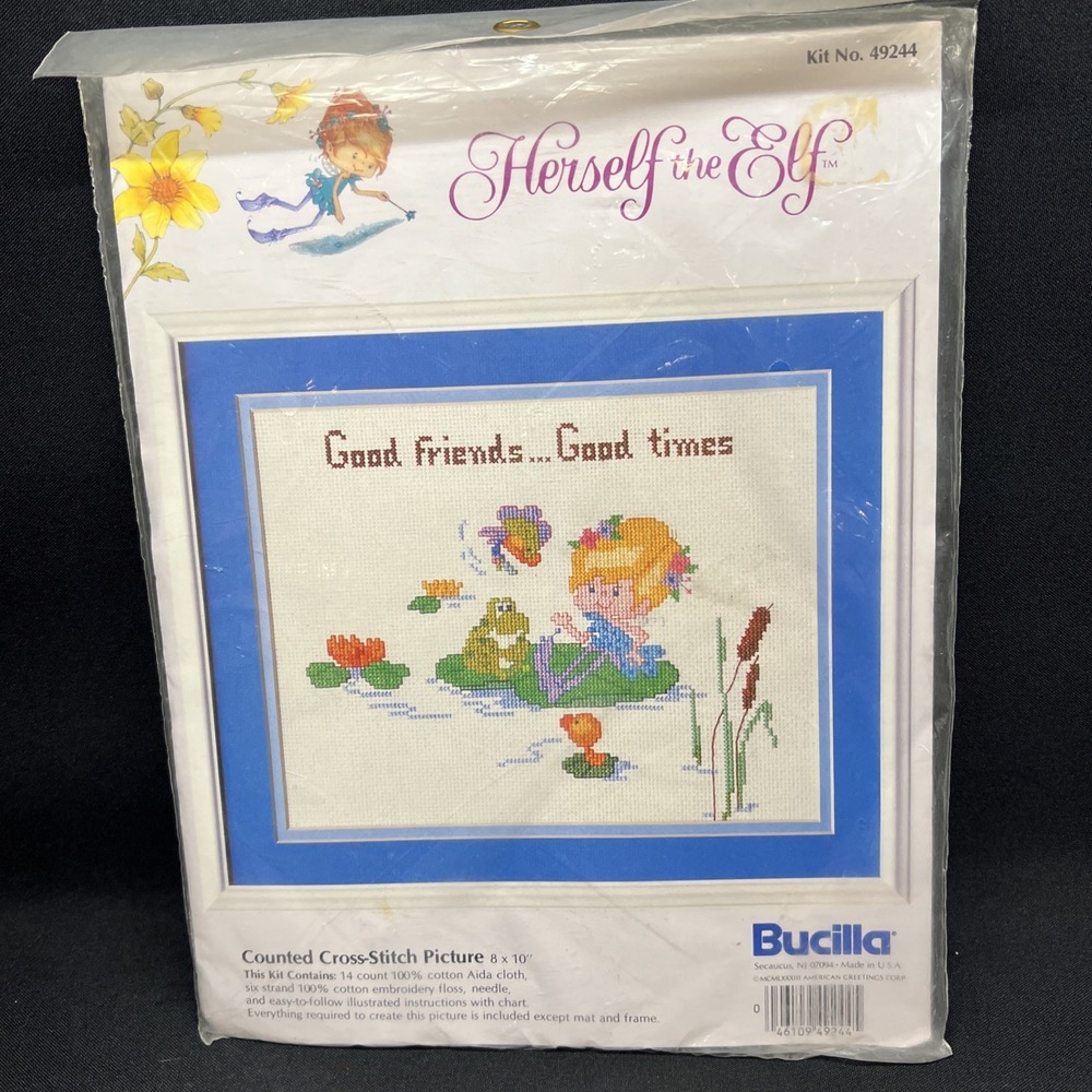 Bucilla Herself the Elf "Good Friends Good Times" Counted Cross Stitch Kit New